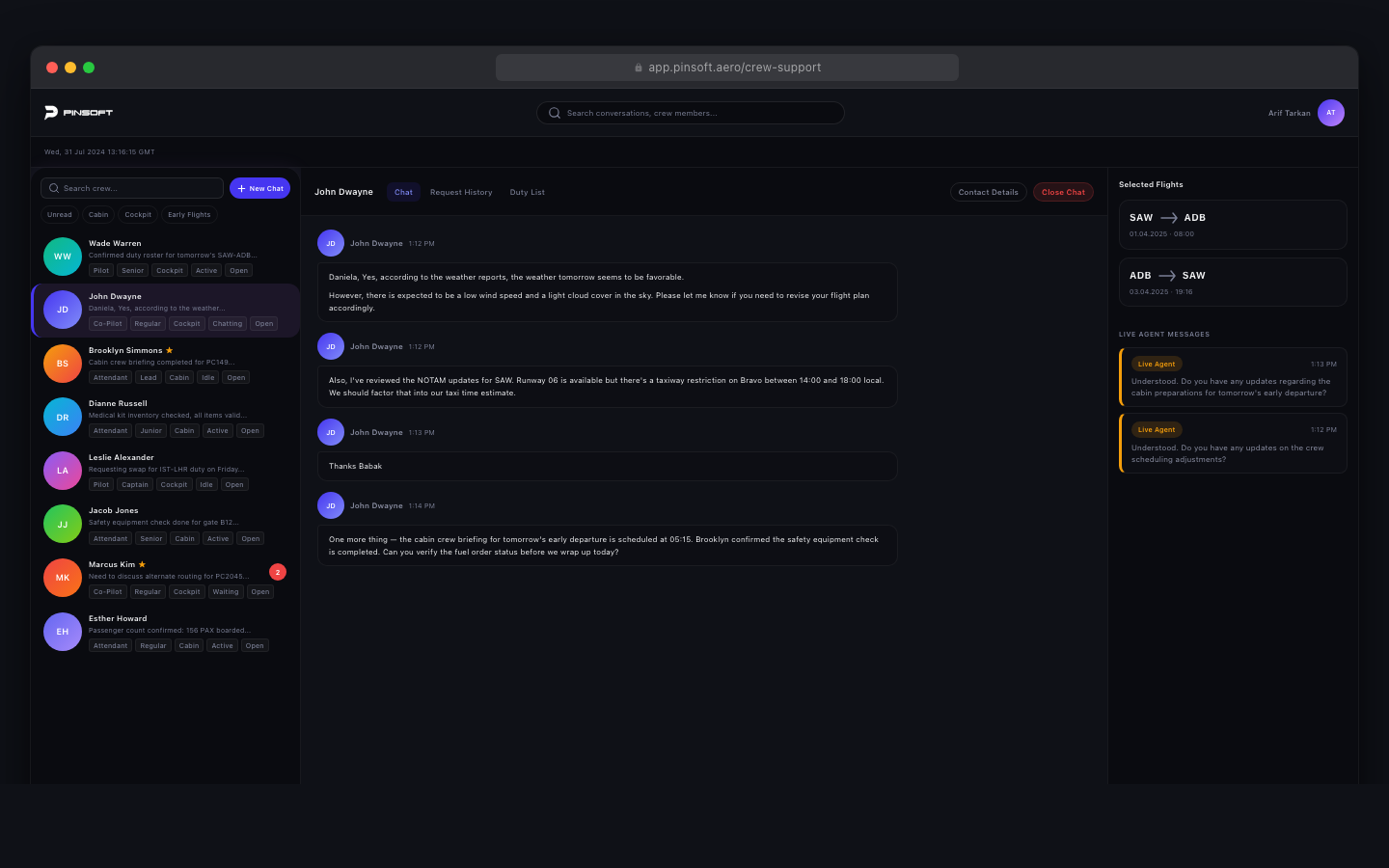 AI Crew Support — Web 1