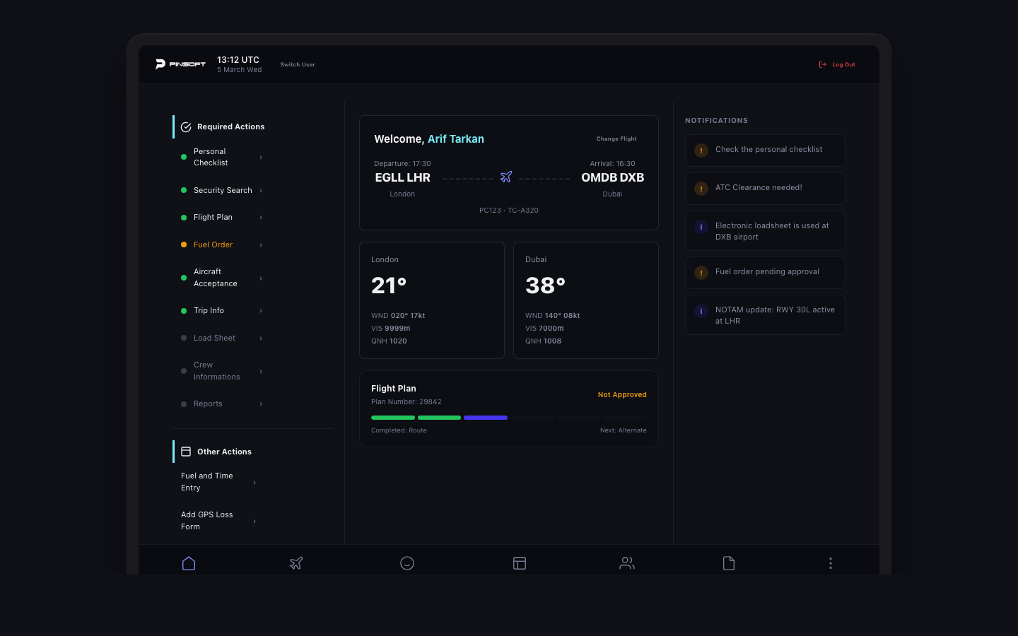 Electronic Flight Folder — Tablet 1